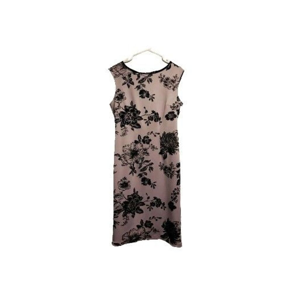 Midi Sheath Dress Womens 10 Lavender Floral Sparkly Velvet Sleeveless Fairy